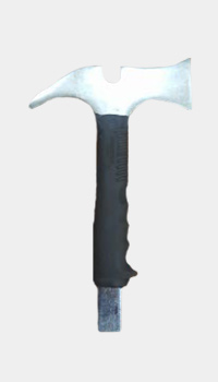 A small ax with a leather quiver